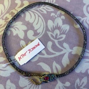Betsey Johnson Snake Diamond Mesh Necklace NWT